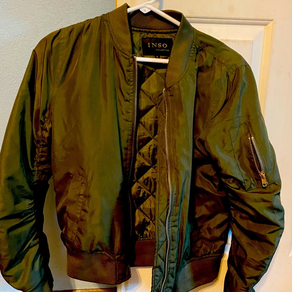Olive bomber jacket, great condition